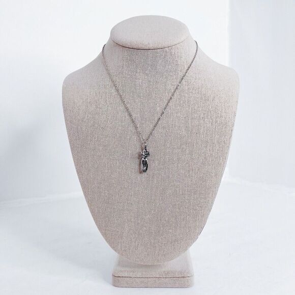 Couple Hugging Necklace Silver Romantic Gift Valentine's Day Anniversary - Picture 2 of 4